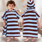VOOVA & MOVAS Toddler Hooded Poncho Towel 24Y,100% Cotton, Green Striped