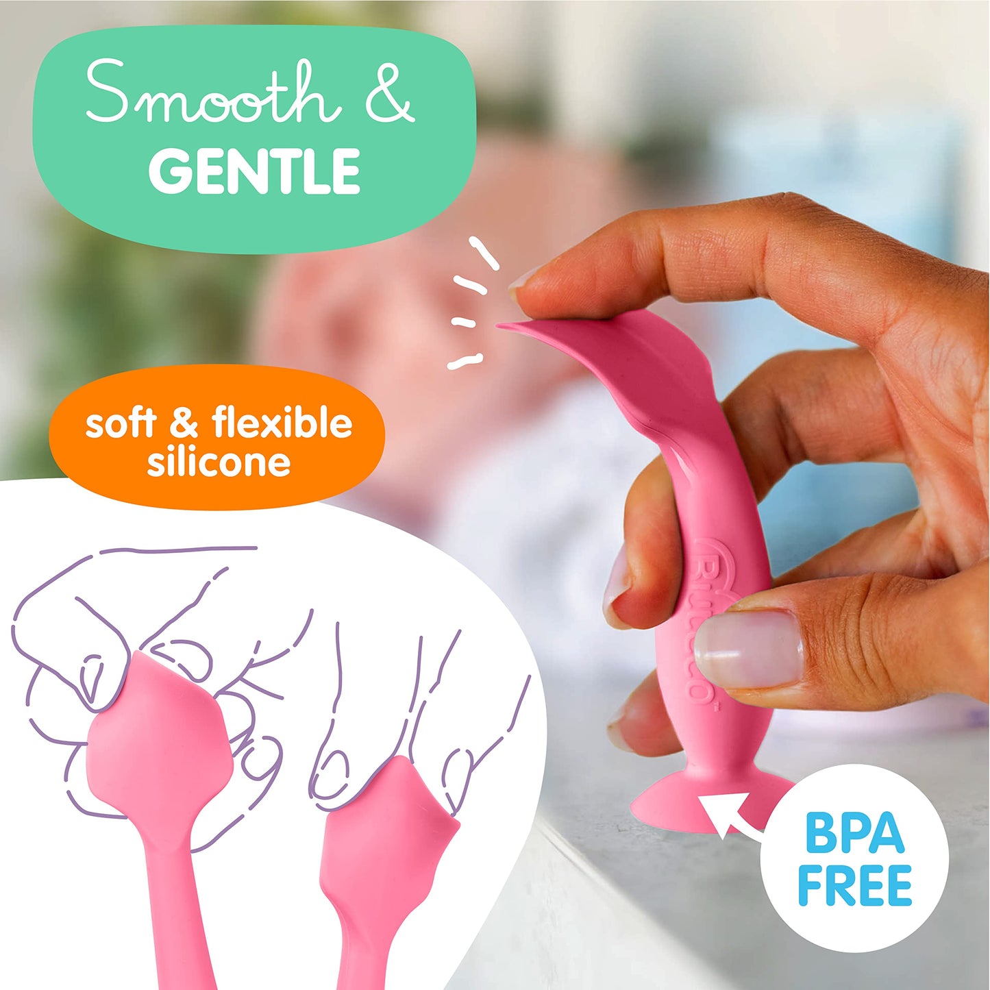 Bumco Mini Diaper Cream Spatula With Case - Bpa-Free Butt Spatula Baby, Soft & Flexible Diaper Spatula, Diaper Cream Applicator,