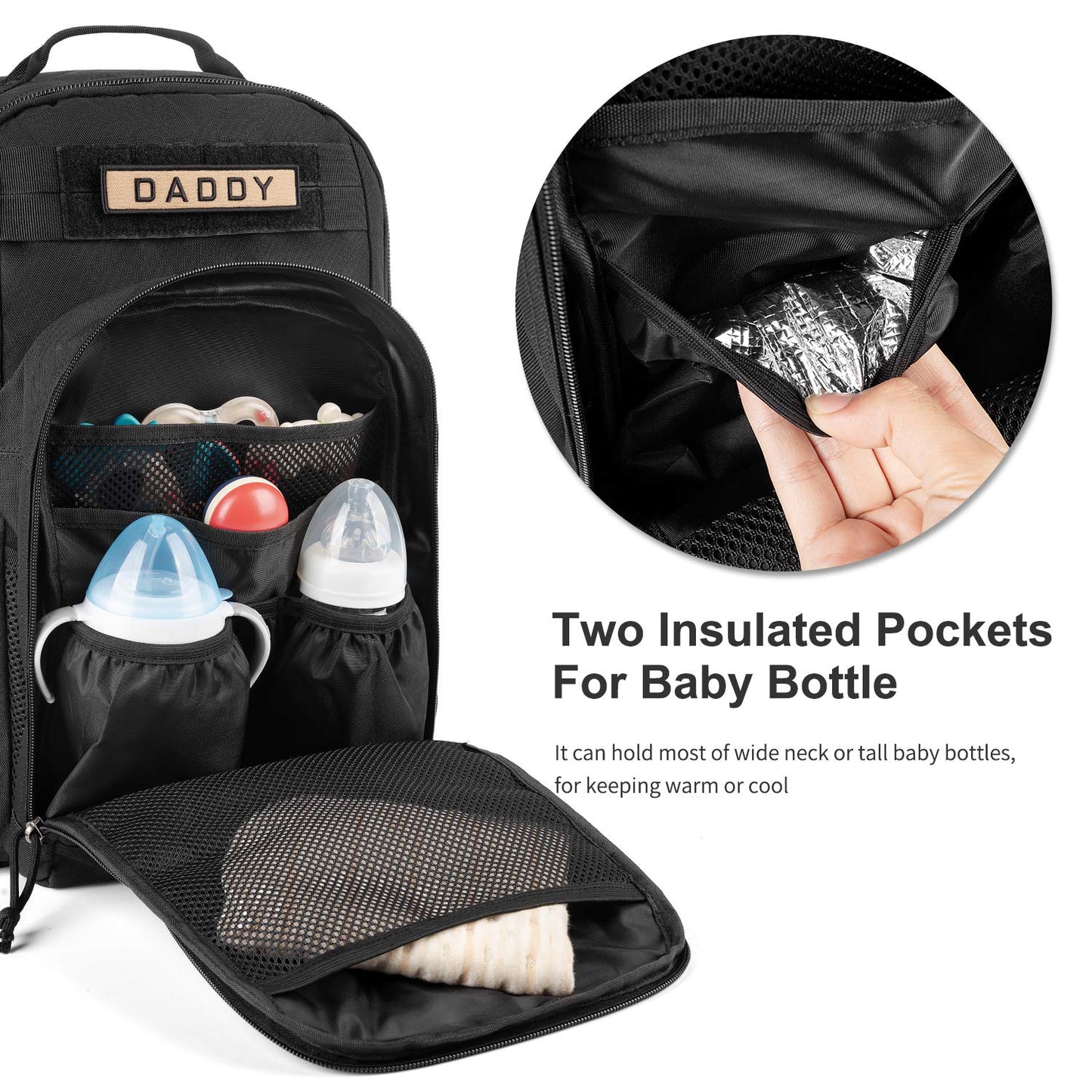 MIRACOL Military Diaper Bag for Men - Large Baby Diaper Backpack for Hiking Travel Trips Camping - Army Daddy Gear Backpack for