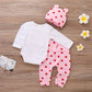 Boebnozcv Newborn Toddler Baby Girl Outfits Giraffe Bodysuit Top + Pink Legging Pants Set With Hat Infant Clothes