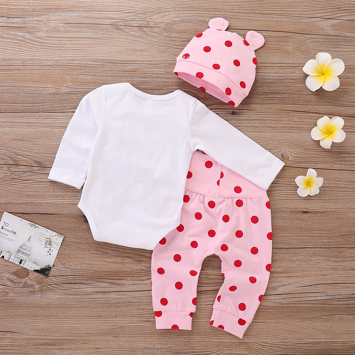 Boebnozcv Newborn Toddler Baby Girl Outfits Giraffe Bodysuit Top + Pink Legging Pants Set With Hat Infant Clothes