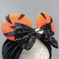 Jiahang Baby Girl Halloween Mouse Ears Turban Headwrap With Sequin Bows, Wide Velvet Hairband, Hair Bow Headband For Newborn Tod