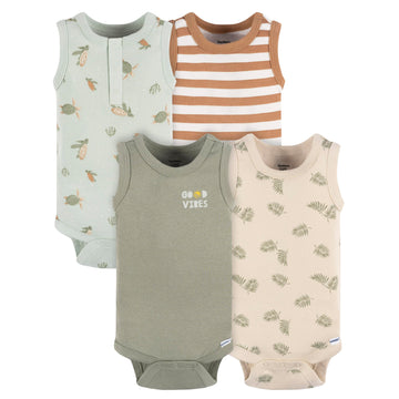 Gerber Baby Boy'S Multi-Pack Sleeveless Onesies Bodysuit, Sea Turtles