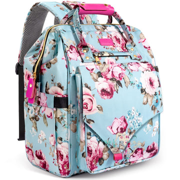Litbear Diaper Bag Backpack, Large Capacity Multifunction Nappy Bags, Waterproof Baby Bag Floral Insulated Sturdy Travel Materni