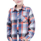 Sangtree Boys Long Sleeves Flannel Plaid Button Down Shirt Tops Orange Blue, 18-24 Months = Tag 90