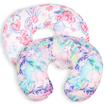 Swesen 2 Pack Nursing Pillow Cover For Baby Girls, Breastfeeding Pillow Slipcover, Soft Stretchy Snug Fits On Infant Nursing Pil