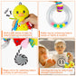 Funsland Baby Stroller Toy and Car Seat Toy for Infant with Teether Hanging Rattle Toys Clip on Stroller Toy Soft Plush Baby Toy