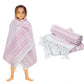 Original Kids Fouta Hooded Bath Towel Wrap With Fringes  2 Pack 100% Cotton  Sand Free  Lightweight  Quick Dry  Super Absor