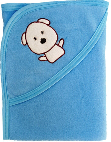 BRANDONN Classic Polar Fleece Side Border Baby Blanket (Blue)