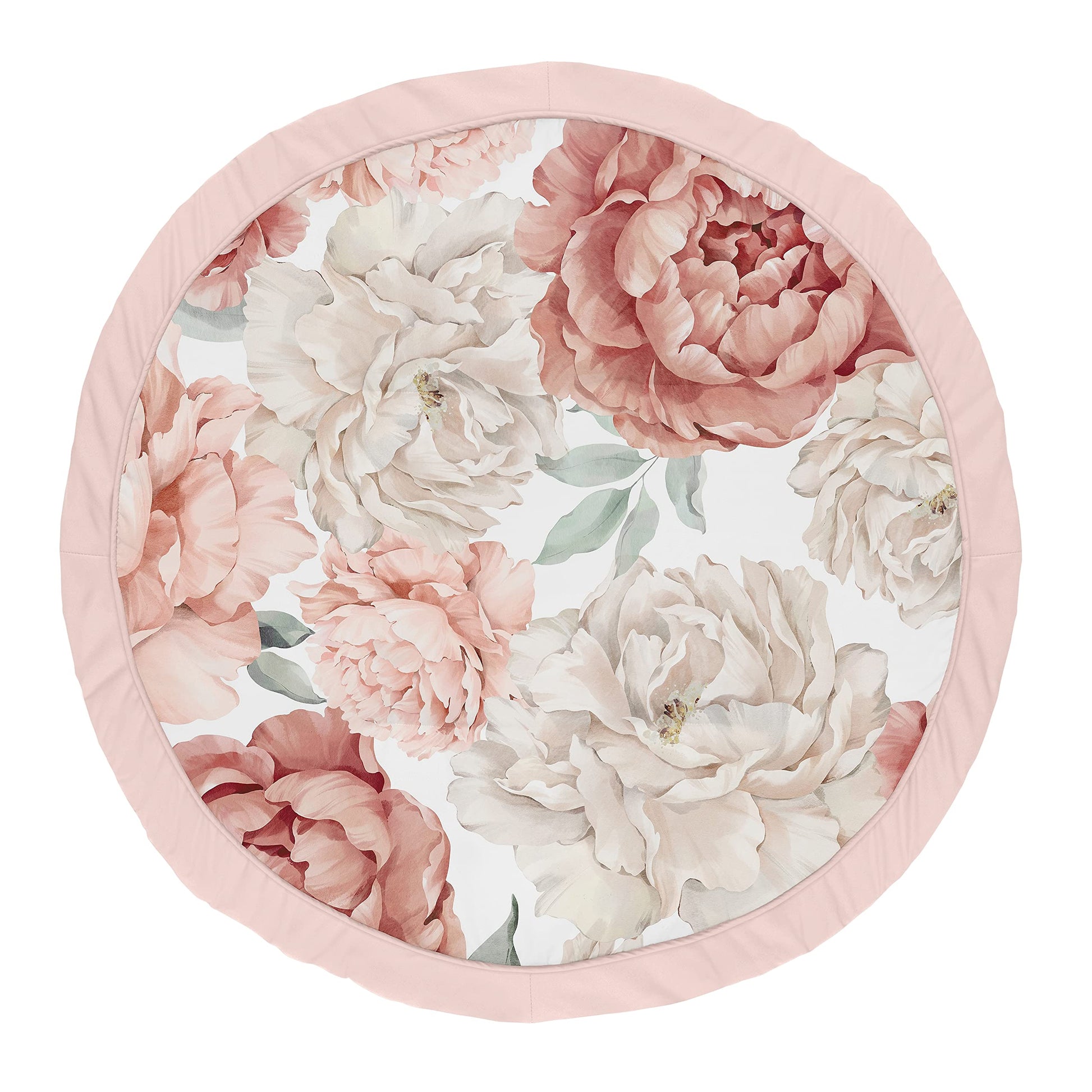 Sweet Jojo Designs Blush Pink Boho Shabby Chic Floral Girl Baby Play Mat Tummy Time Activity Infant Playmat For Playpen Tent Tee