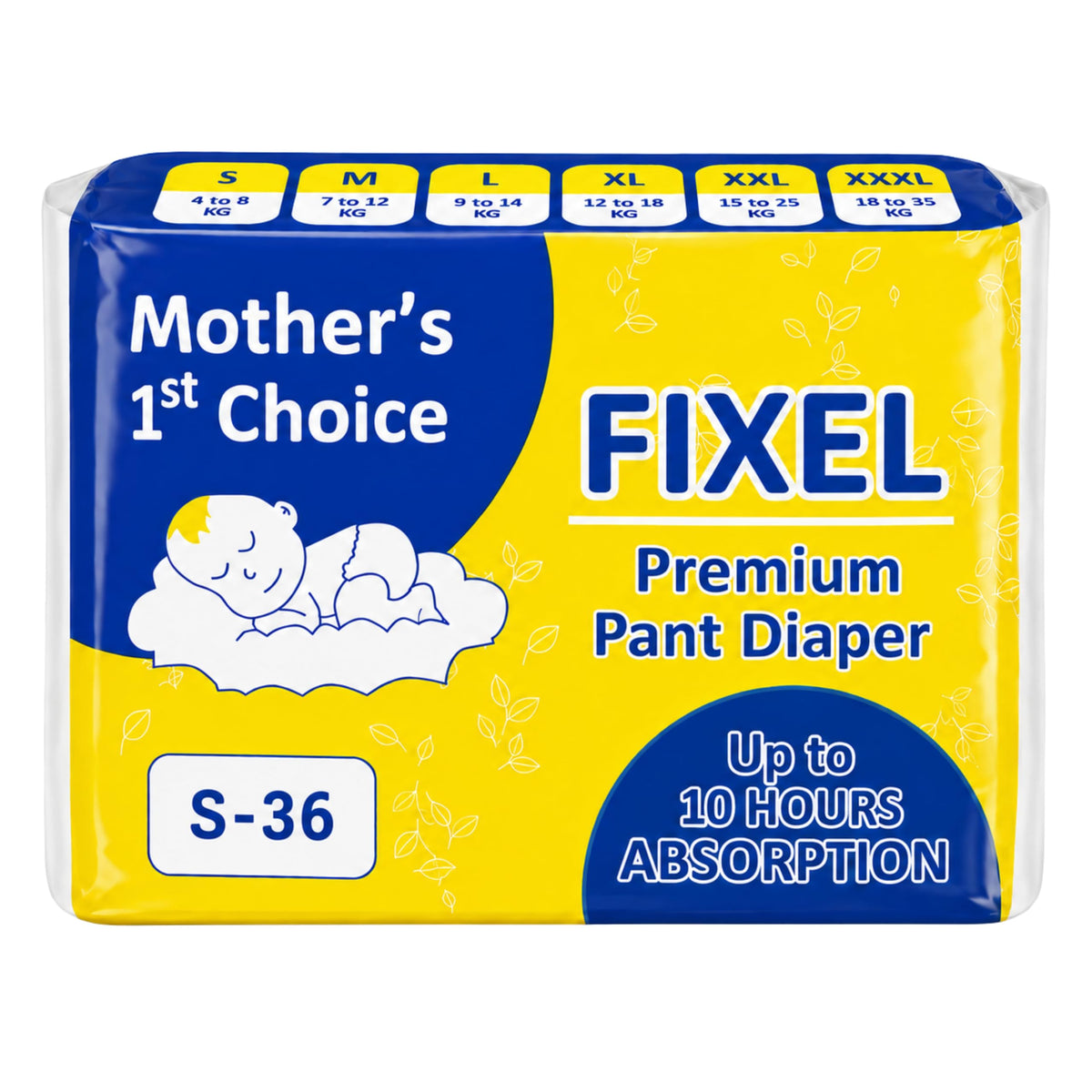 Fixel Baby Diaper Pants Small S Size Pack Of 1 (36 Pieces)