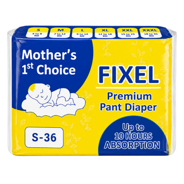 Fixel Baby Diaper Pants Small S Size Pack Of 1 (36 Pieces)
