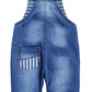 Kidscool Space Baby Boys Easy Diaper Changing Snap Legs Bib Pocket Patched Denim Overalls,Blue,18-24 Months