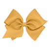 Wee Ones Girls' Classic Grosgrain Hair Bow With Plain Wrap Center On A Weestay Hair Clip, Handmade, Mini King Sized Bow, Old Gol