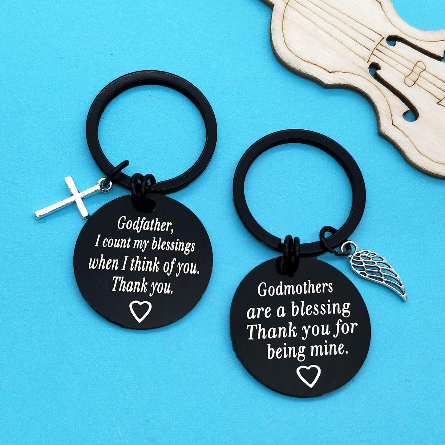 Xiahuyu Godparents Gifts From Godchild Godmother Gifts Godfather Keychain Christening Gifts For Godmother Godfather First Commun