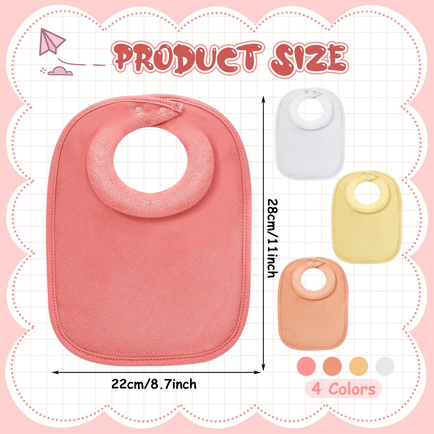 Twistover 4 Pcs Baby Feeding Bibs For Drooling And Teething Comfi Neck Baby Bib With Padded Collar Absorbent(Girl Color)
