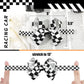 Yanjie 5' Checkered Hair Bow Black And White Bow Racing Checkered Flag Hair Bow Elastic Plaid Bow Headband Hair Accessories For