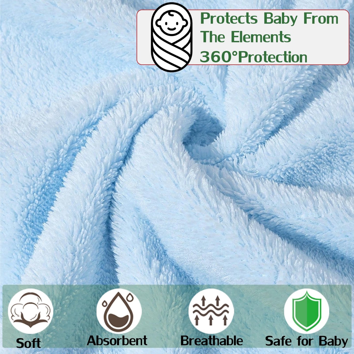 Kmilro 4 Styles Hooded Baby Towels, Premium Coral Fleece Ultra Soft Absorbent 32 X 32 Inch Unisex Baby Bath Towel For Newborns,