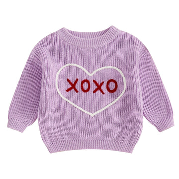 Amnnchya Toddler Infant Newborn Baby Boy Girl Sweater Homemade Rolls Knit Crewneck Pullover Sweatshirt Thanksgiving Outfit (Purp