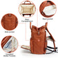 Hahasole Leather Diaper Bag Backpack With Changing Mat Travel Backpack Waterproof&Insulated Large Nappy Bag Stroller Straps, Bro