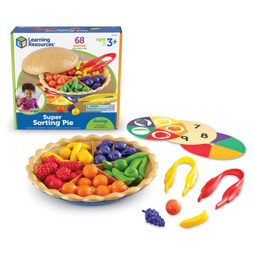 Learning Resources Super Sorting Pie - 68 Pieces, Ages 3+ Toddler Fine Motor Toy, Preschool Learning Games, Develops Counting an