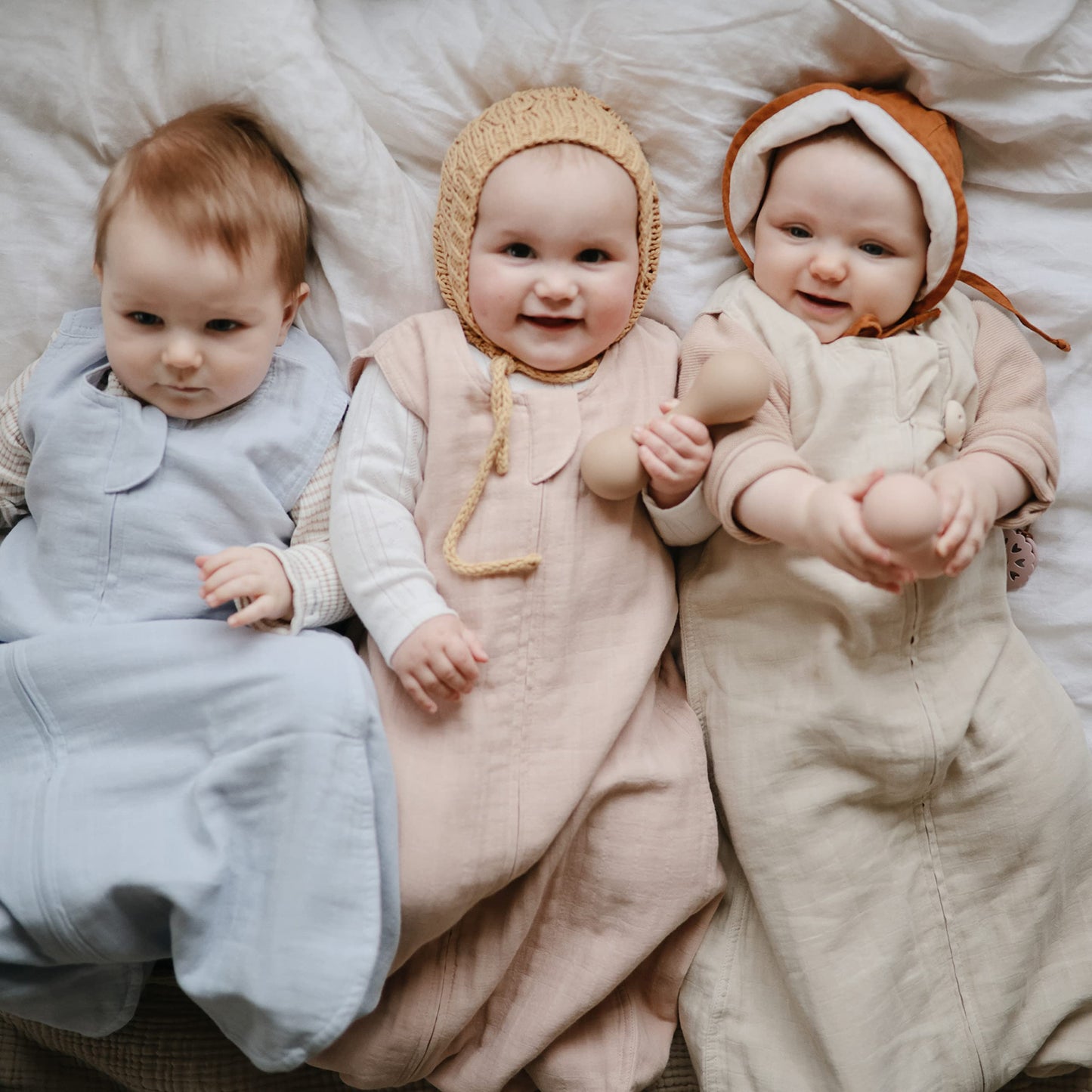 mushie Baby Wearable Blanket | 100% Organic Cotton Muslin | Sleeping Bag For Infants (Baby blue)