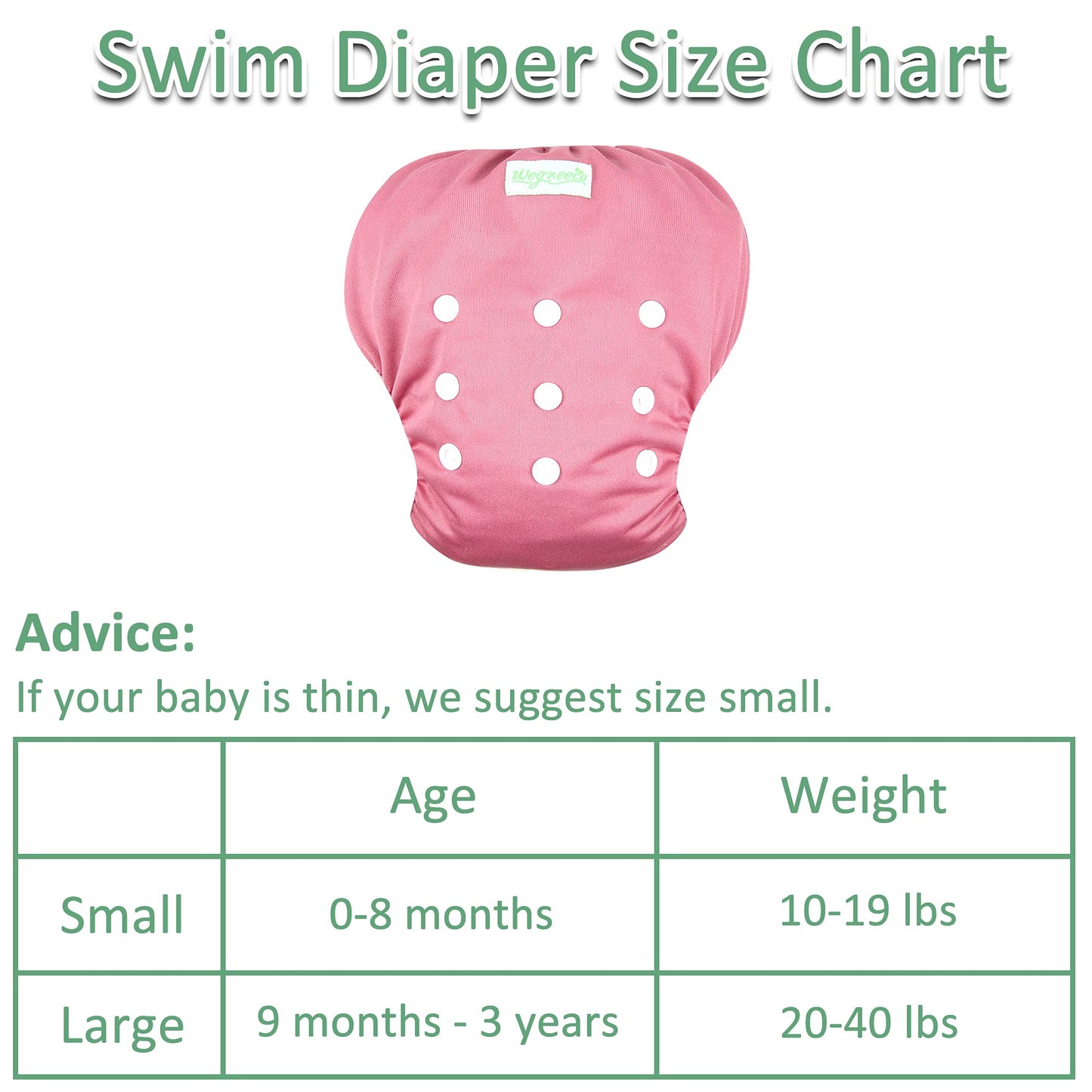 Wegreeco Baby & Toddler Snap One Size Adjustable Reusable Baby Swim Diaper (Red, Blue, Black, Small, 3 Pack)