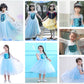 Party Chili Princess Costumes Birthday Dress Up For Little Girls With Crown,Mace,Gloves Accessories 4T 5T Years(120Cm)