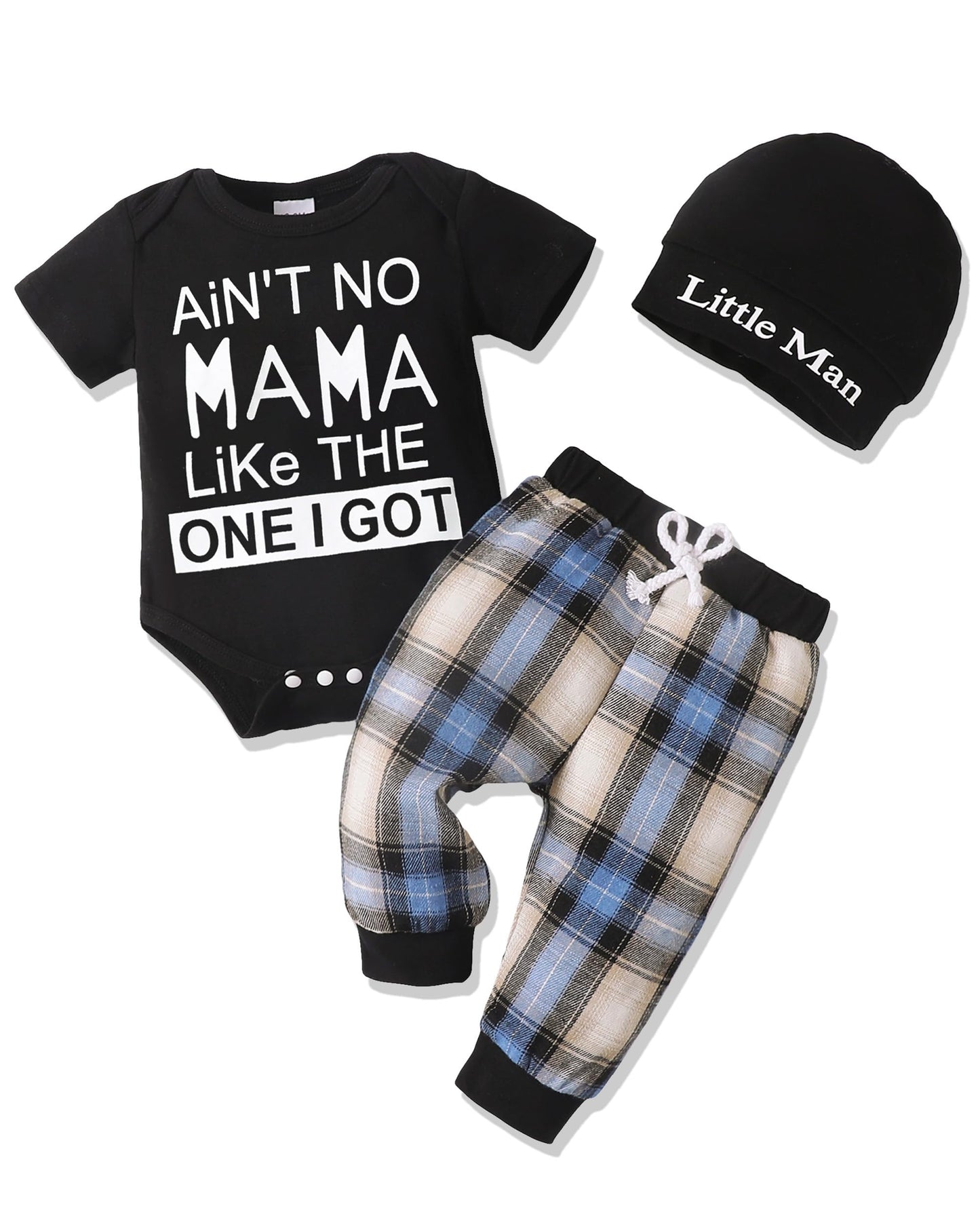 Renotemy Infant Baby Clothes For Boys Summer Spring Baby Boy Stuff Newborn Outfits Preemie Baby Boy Clothes 3-6 Months Plaid