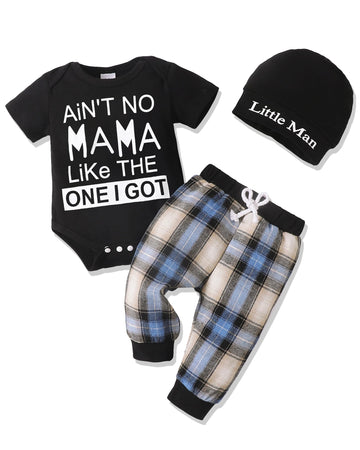 Renotemy Infant Baby Clothes For Boys Summer Spring Baby Boy Stuff Newborn Outfits Preemie Baby Boy Clothes 3-6 Months Plaid