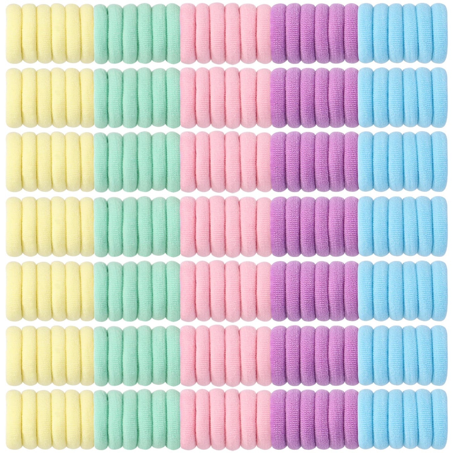 Jollybows 300Pcs Baby Hair Ties Girls Elastic Hair Accessories Small Nylon Hair Bands For Toddler Infant Ponytail Holders 1' Mi