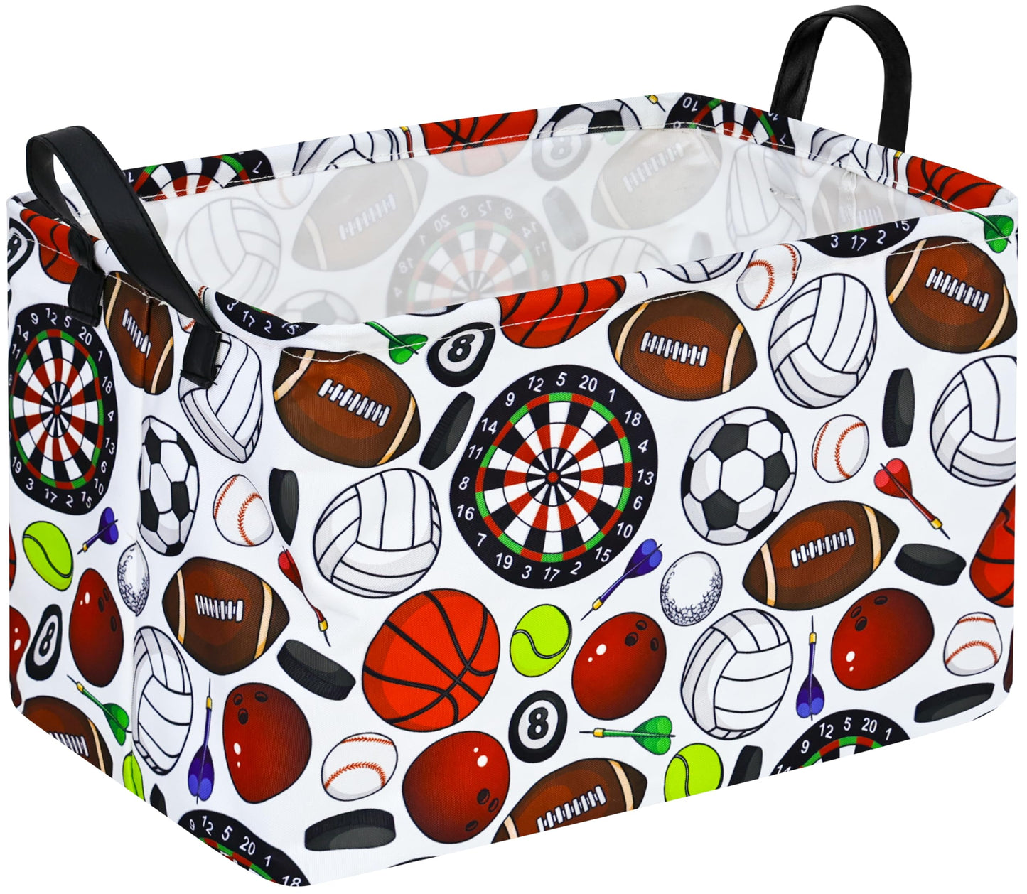 MAIZMZ Baby Basketball Storage Basket,Kids Boys Storage Bins Cube,Waterproof Cute Nursery Hamper with Handles for Room Decor,Clo