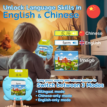 KILOGOGRAPH Bilingual English Flash Cards - Mandarin Talking Flash Cards, 510 Sight Words 31 Themes, Pocket Speech for Toddlers