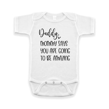 Pineapple Pancake Kids Surprise Pregnancy Announcement For Dad New Baby Reveal For Daddy Infant Bodysuit, 0-3 Months, White