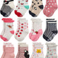 Rative Non Skid Anti Slip Cotton Dress Crew Socks With Grips For Baby Infant Toddler Kids Girls (6-12 Months, 12-Pairs/Rg-93X)