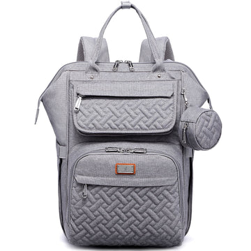 Babbleroo Diaper Bag Backpack, Multifunction Large Bags With Changing Pad & Stroller Straps & Pacifier Case, Unisex Stylish Trav