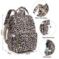Xunteny Leopard Baby Diaper Bag Backpack For Girls Boys, Waterproof Large Maternity Nappy Bags For Mom