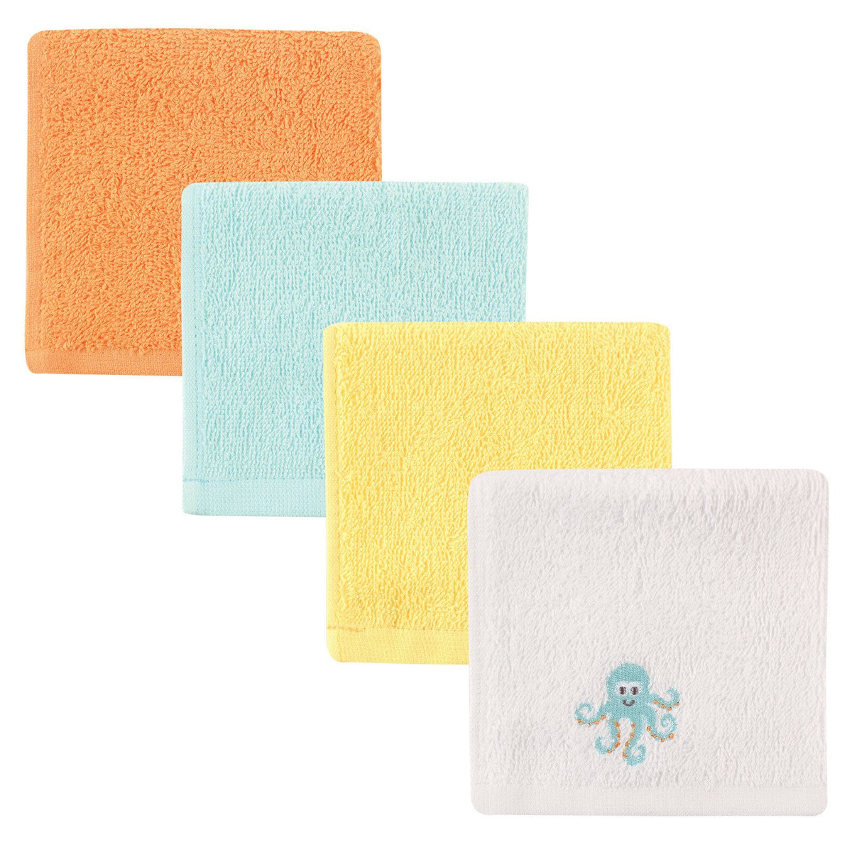 Luvable Friends Unisex Baby Super Soft Cotton Washcloths, Octopus, One Size