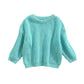 Infant Toddler Baby Girl Boy Knit Sweater Pullover Sweatshirt Warm Long Sleeve Shirt Tops Knitted Fall Winter Clothes (Cyan, 3-4