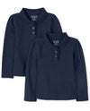 The Children'S Place Baby Girls And Toddler Girls Long Sleeve Ruffle Pique Polo, Tidal, 2T
