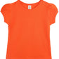 Lilax Baby Girls' Basic Short Puff Sleeve Round Neck T-Shirt 12-18 Months, Orange