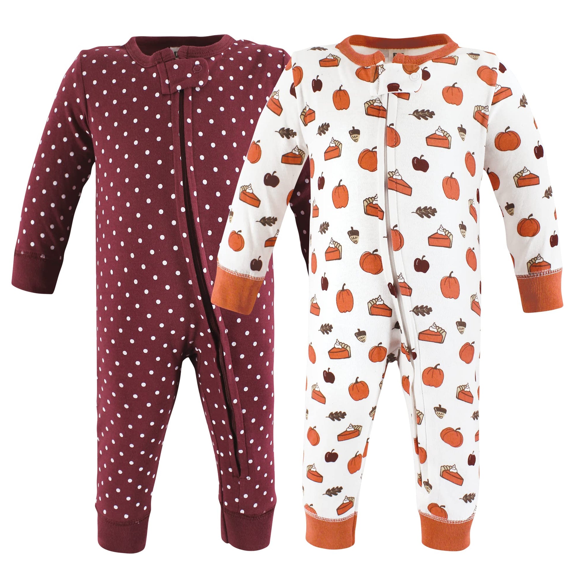Hudson Baby Unisex Baby Cotton Sleep And Play, Pumpkin Pie, 0-3 Months