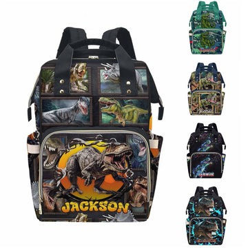 MyPupSocks Custom Dinosaur Diaper Bag Named with Love: Personalized Diaper Bag with Name - Ideal Travel Companion for New Moms S