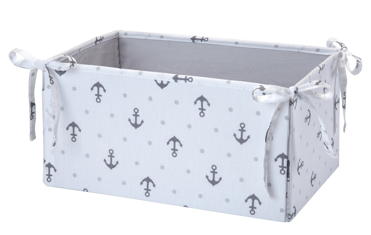 Nautica Kids Separates Anchor/Dot Print Nursery Storage, Gray/White