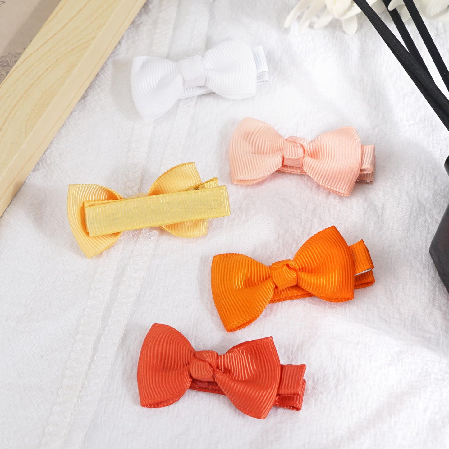 C?Llot Baby Girls Hair Clips 25Pcs Fully Lined Tiny 2' Hair Bows Alligator Clips For Infants Toddlers