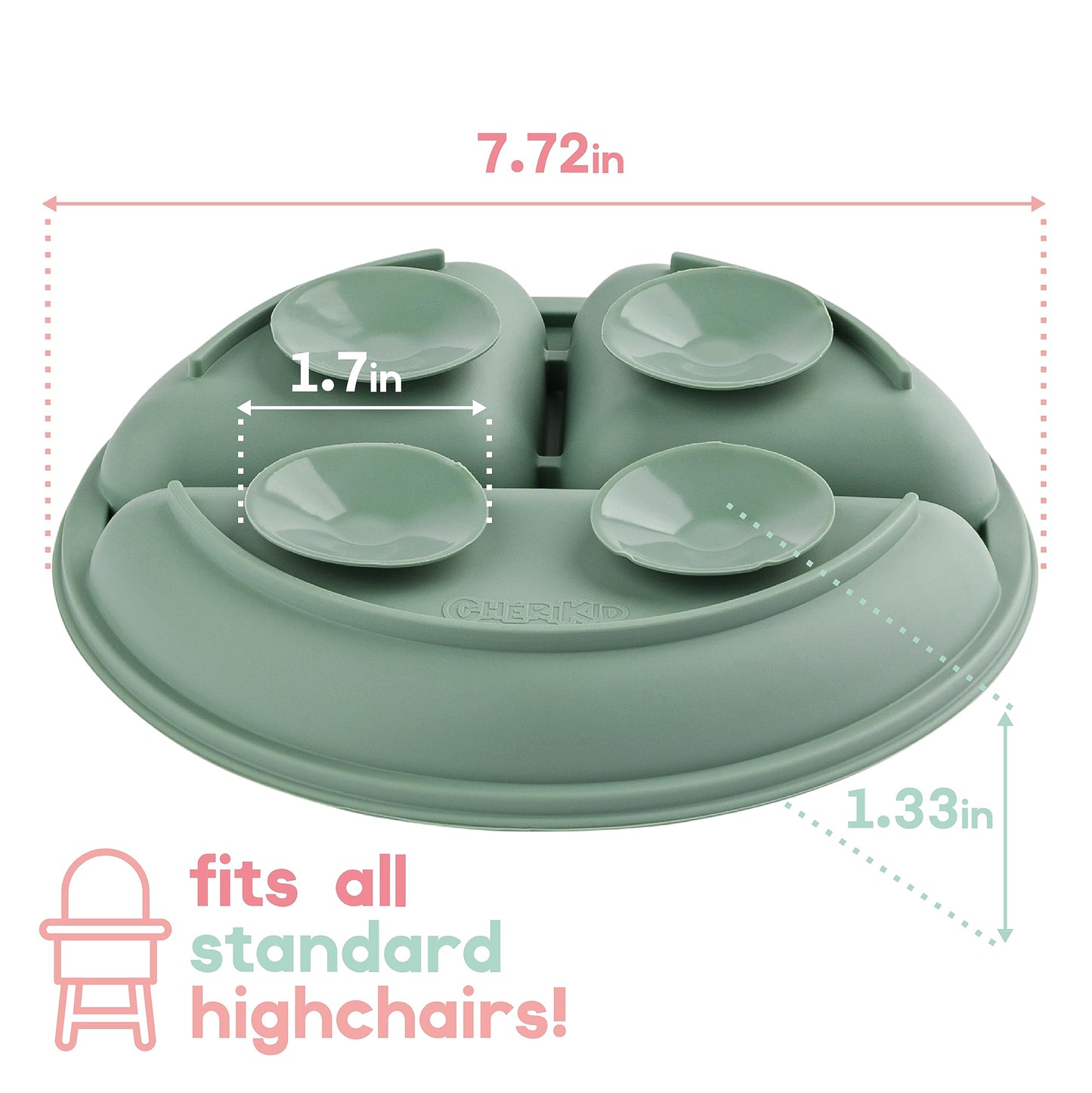 Ch  Rikid Suction Plates For Baby, Toddlers - Features Super Strong Quadruple Suction - 100% Food Grade Silicone Toddler Plates