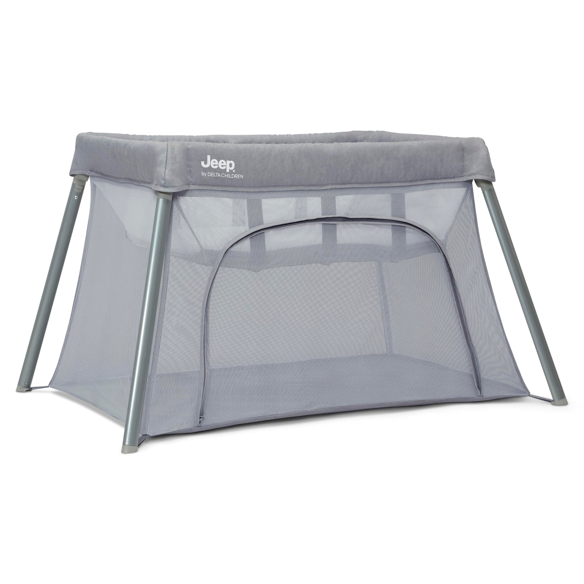 Jeep Horizon Compact Travel 2-in-1 Play Yard and Bassinet, Light Grey