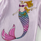 Mermaid Pajamas For Girls Pjs 2 Piece Pjs Set 100% Cotton Toddler Girls Winter Pajamas Long Sleeve Sleepwears Kids Christmas Clo
