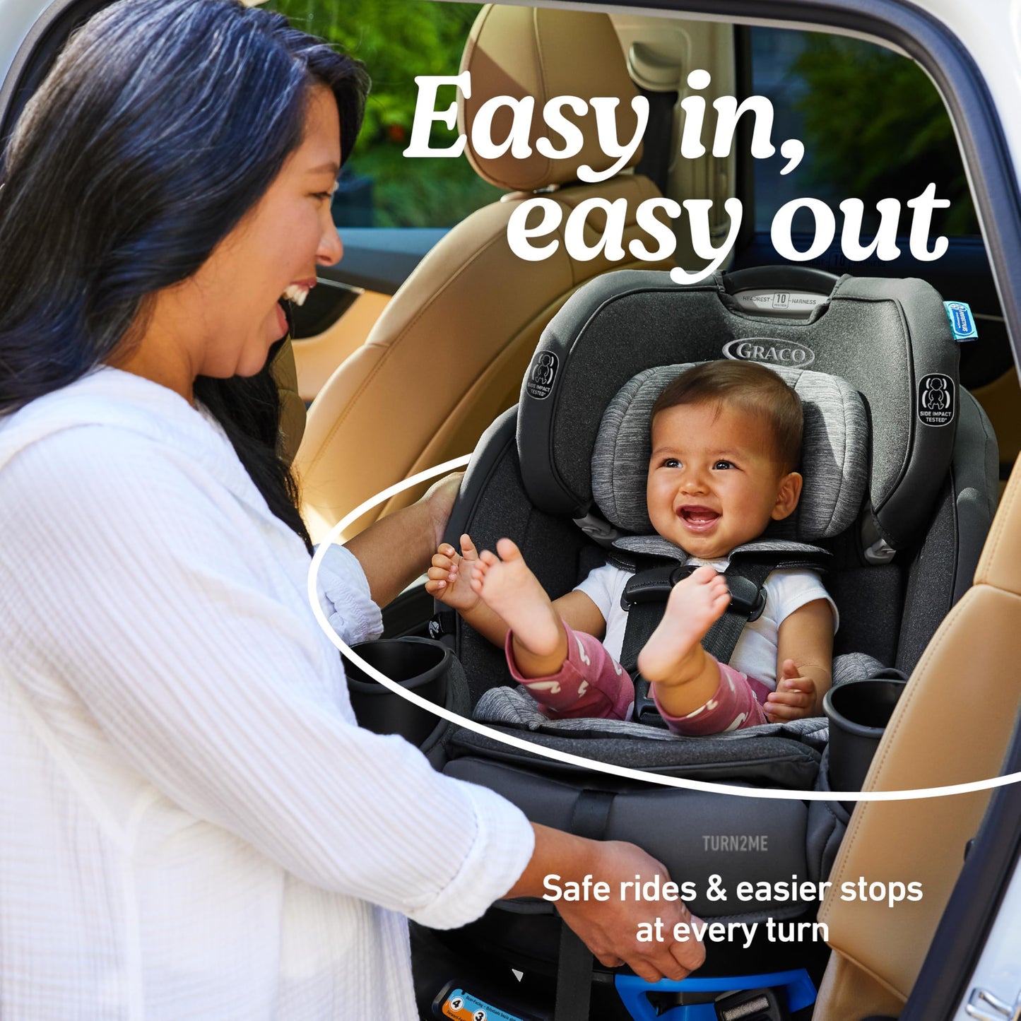 Turn2Me 3-In-1 Convertible Car Seat, London, Featuring Headrest And Harness Adjust, Easy Installation And Steel Reinforced Frame