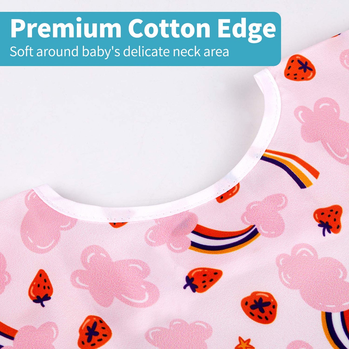 3 Pcs Waterproof Baby Bibs | Long Sleeves Weaning Smock Bib With Food Catcher Pocket For Toddler Eating | Baby Led Weaning | Ful